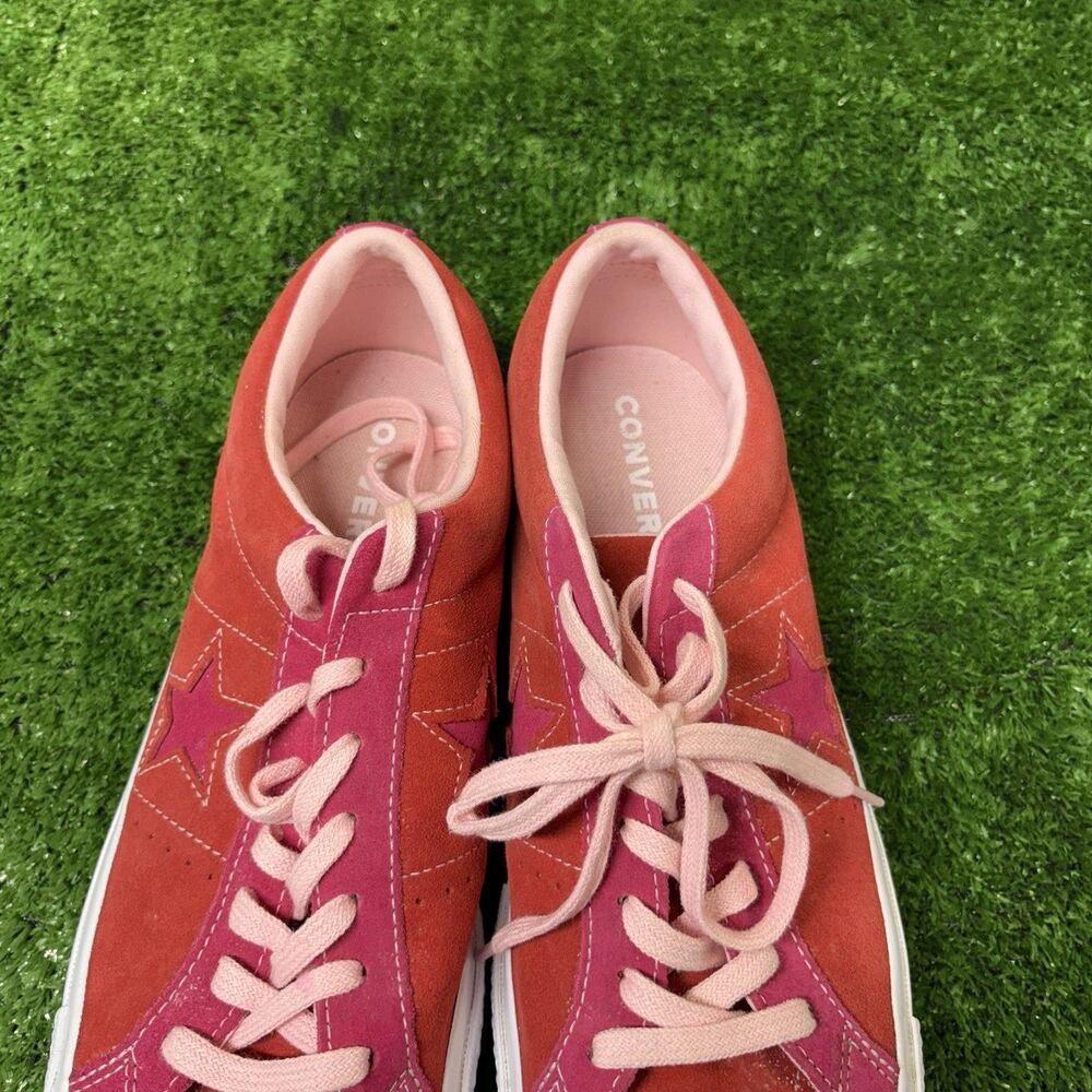 Converse One Star Ox Enamel Red Pink Suede mens sneakers Shoes Size 11 Preowned - Picture 8 of 8